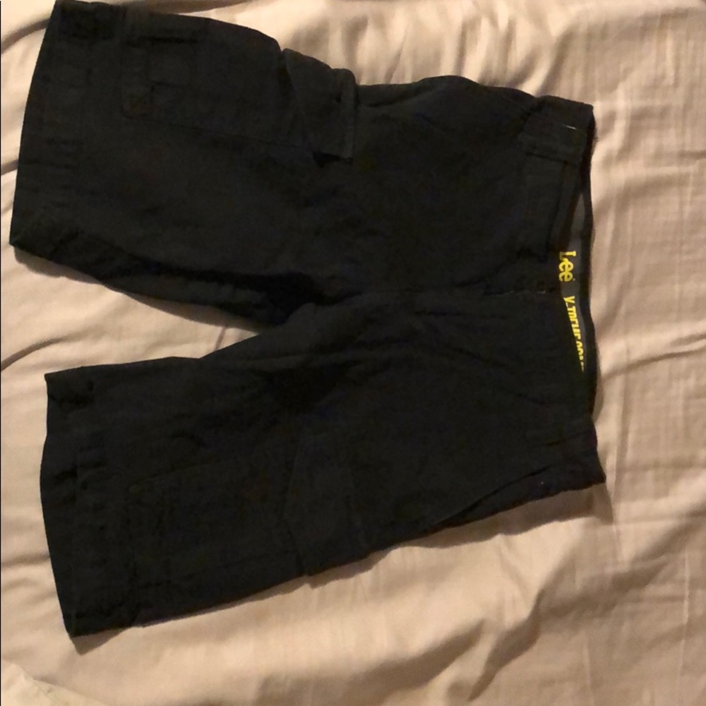 Lee extreme comfort boys black jean cargo shorts